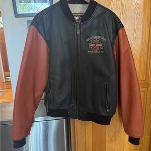 Vintage Harley-Davidson Black and Red Varsity Jacket
